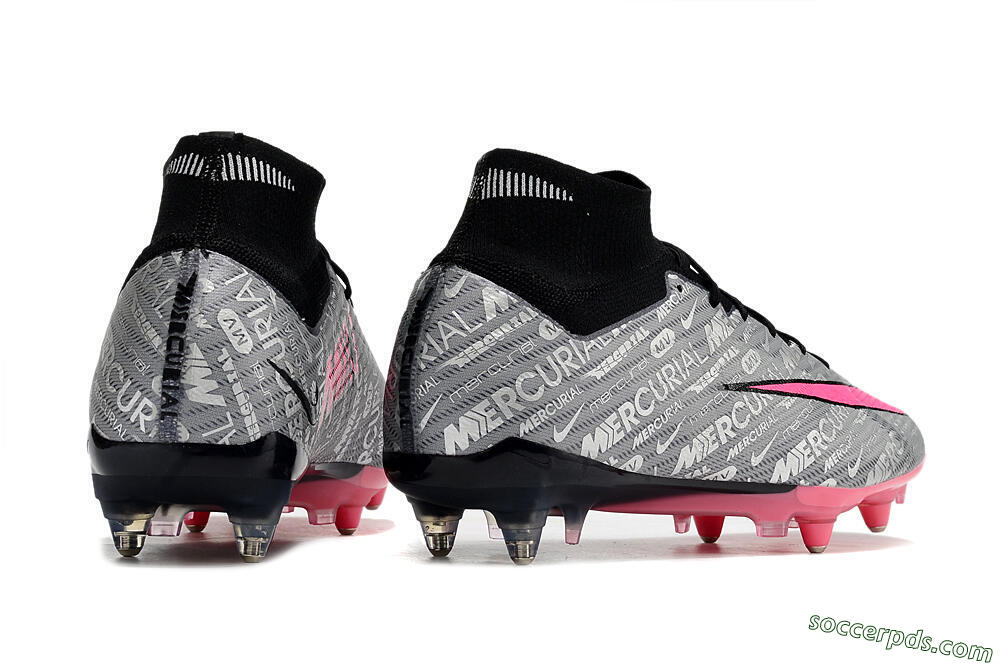 Nike Air Zoom Mercurial Superfly 9 Elite SG High-Tops Football Boots - Silver/Black/Pink 6