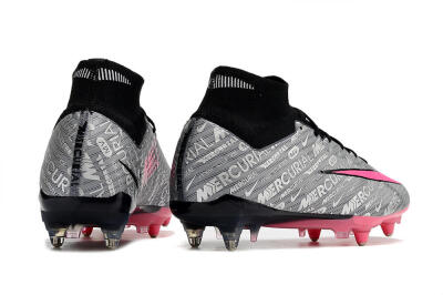 Nike Air Zoom Mercurial Superfly 9 Elite SG High-Tops Football Boots - Silver/Black/Pink