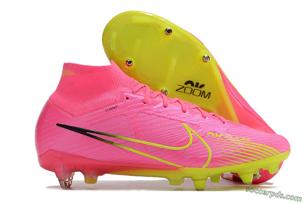 Nike Air Zoom Mercurial Superfly 9 Elite SG High-Tops Football Boots - Pink/Green/Black 1
