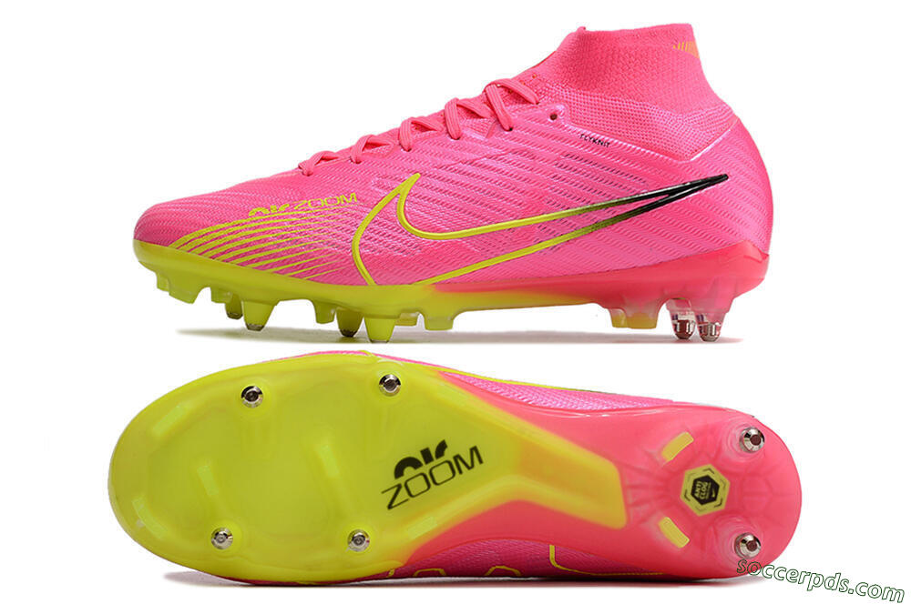 Nike Air Zoom Mercurial Superfly 9 Elite SG High-Tops Football Boots - Pink/Green/Black 0