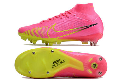 Nike Air Zoom Mercurial Superfly 9 Elite SG High-Tops Football Boots - Pink/Green/Black