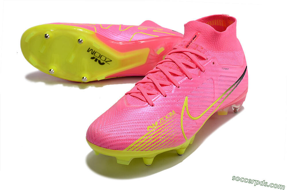 Nike Air Zoom Mercurial Superfly 9 Elite SG High-Tops Football Boots - Pink/Green/Black 3