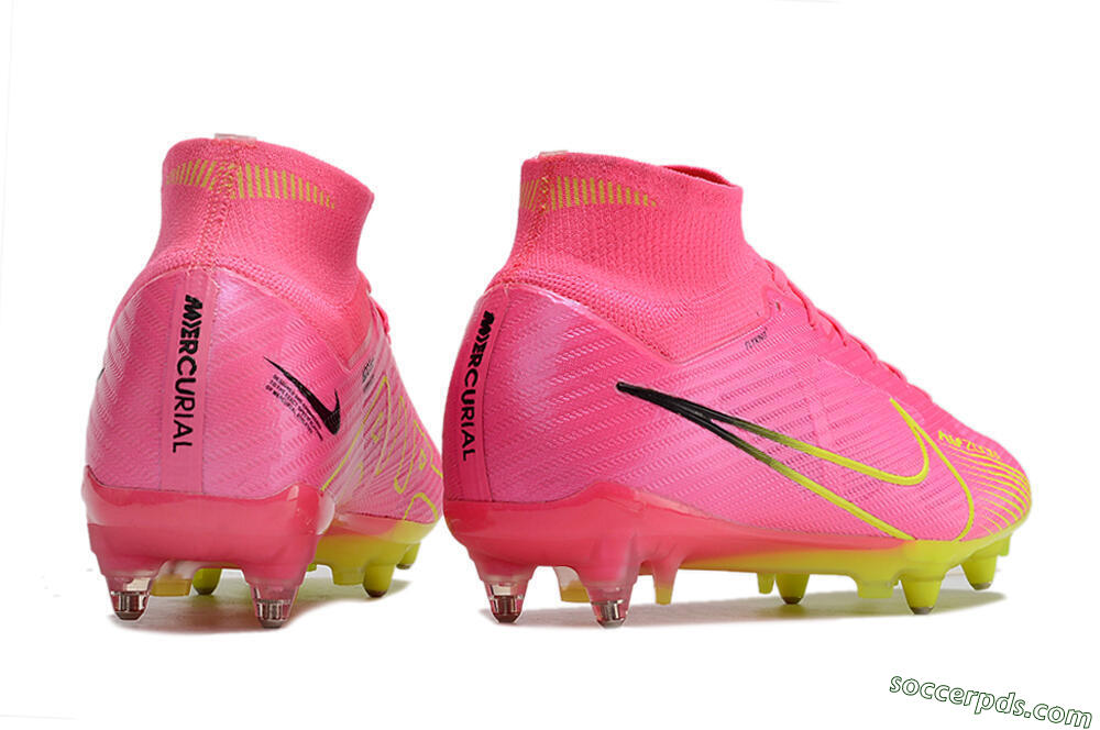 Nike Air Zoom Mercurial Superfly 9 Elite SG High-Tops Football Boots - Pink/Green/Black 6