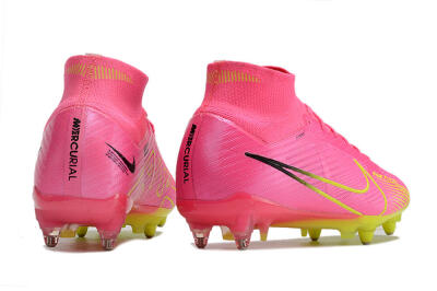 Nike Air Zoom Mercurial Superfly 9 Elite SG High-Tops Football Boots - Pink/Green/Black