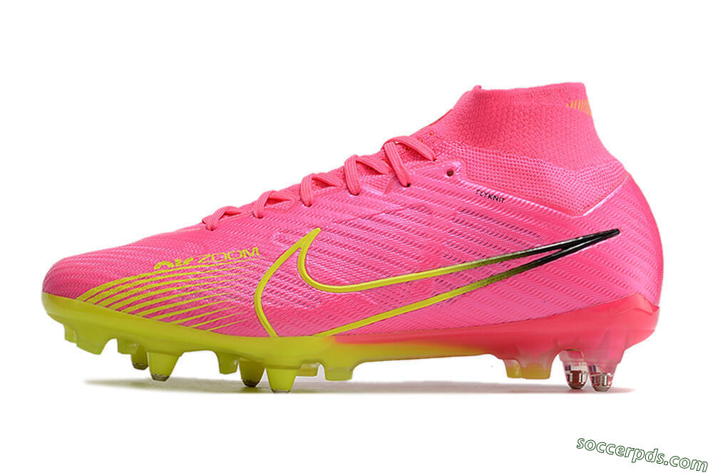 Nike Air Zoom Mercurial Superfly 9 Elite SG High-Tops Football Boots - Pink/Green/Black 2
