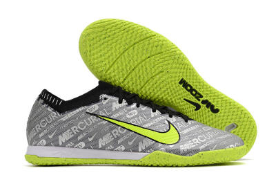 Nike Air Zoom Mercurial Vapor 15 Elite IC Low-Tops Football Shoes - Silver/Green/Black