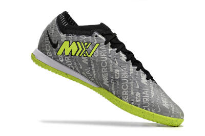 Nike Air Zoom Mercurial Vapor 15 Elite IC Low-Tops Football Shoes - Silver/Green/Black
