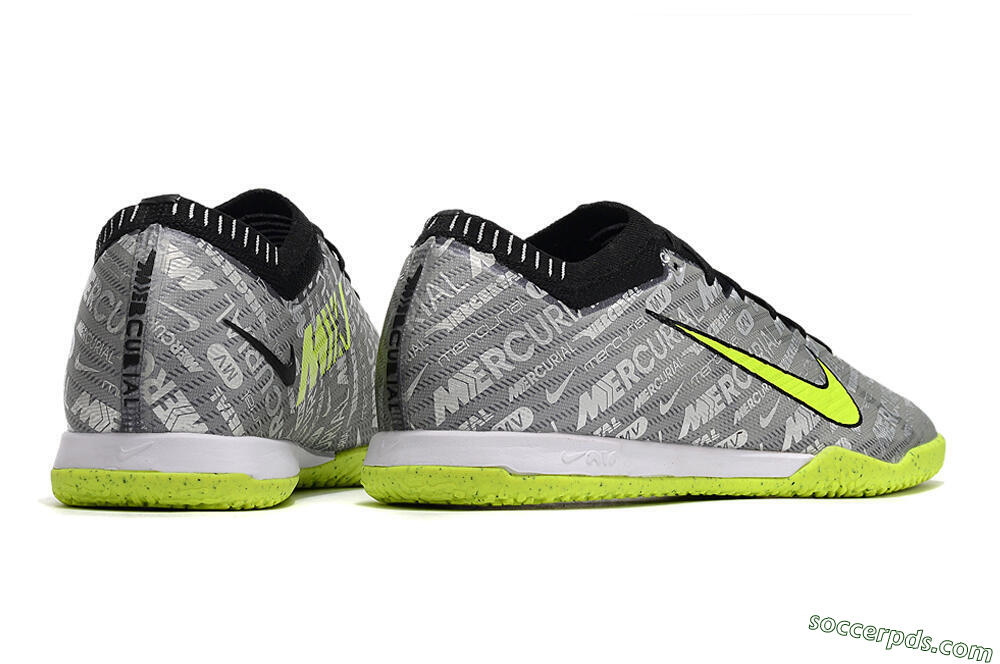 Nike Air Zoom Mercurial Vapor 15 Elite IC Low-Tops Football Shoes - Silver/Green/Black 6