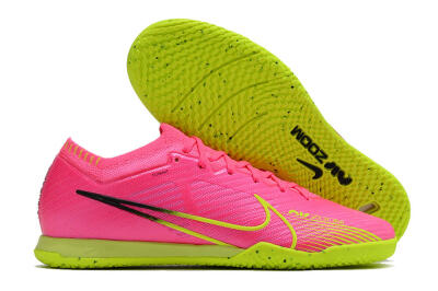Nike Air Zoom Mercurial Vapor 15 Elite IC Low-Tops Football Shoes - Pink/Green/Black