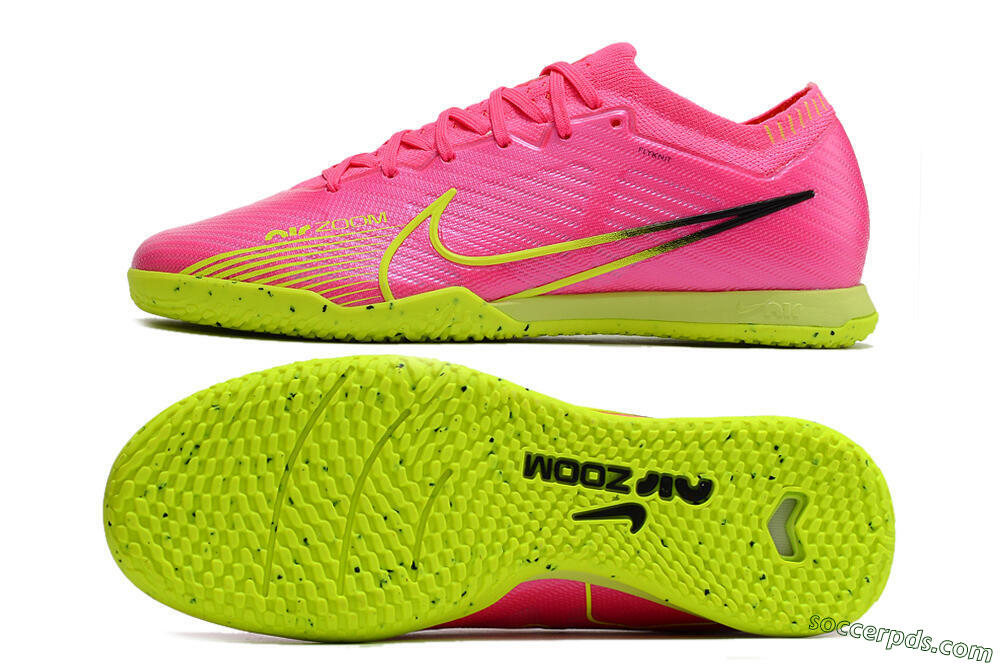 Nike Air Zoom Mercurial Vapor 15 Elite IC Low-Tops Football Shoes - Pink/Green/Black 0
