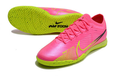 Nike Air Zoom Mercurial Vapor 15 Elite IC Low-Tops Football Shoes - Pink/Green/Black