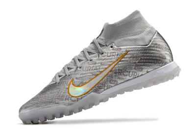 Nike Air Zoom Mercurial Superfly 9 Elite TF High-Tops Football Shoes - Silver/Gold