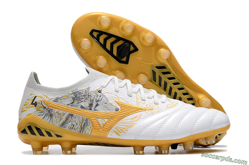 Mizuno Morelia Neo 3 Japan FG Low-Tops Football Boots - White/Black/Gold 1