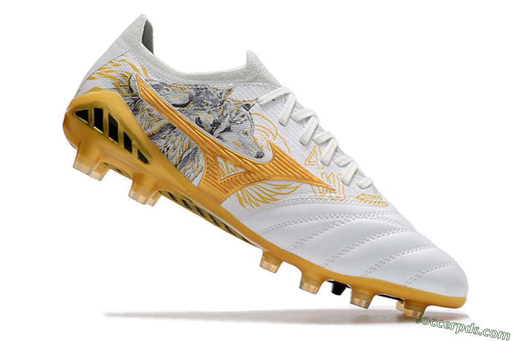 Mizuno Morelia Neo 3 Japan FG Low-Tops Football Boots - White/Black/Gold 6