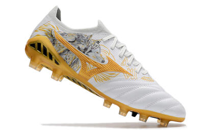 Mizuno Morelia Neo 3 Japan FG Low-Tops Football Boots - White/Black/Gold