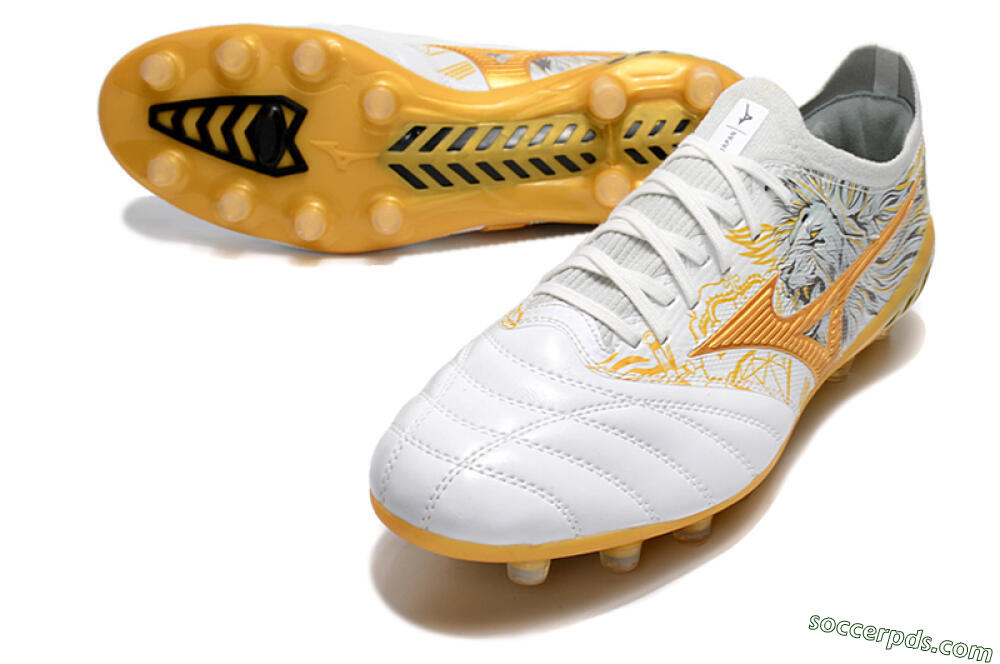 Mizuno Morelia Neo 3 Japan FG Low-Tops Football Boots - White/Black/Gold 3