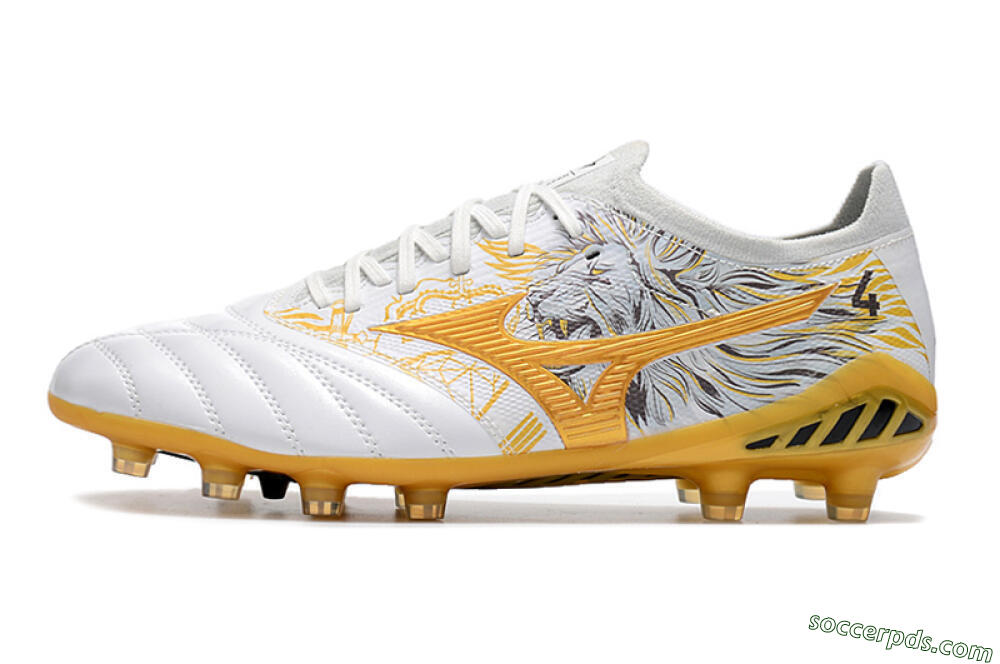 Mizuno Morelia Neo 3 Japan FG Low-Tops Football Boots - White/Black/Gold 2