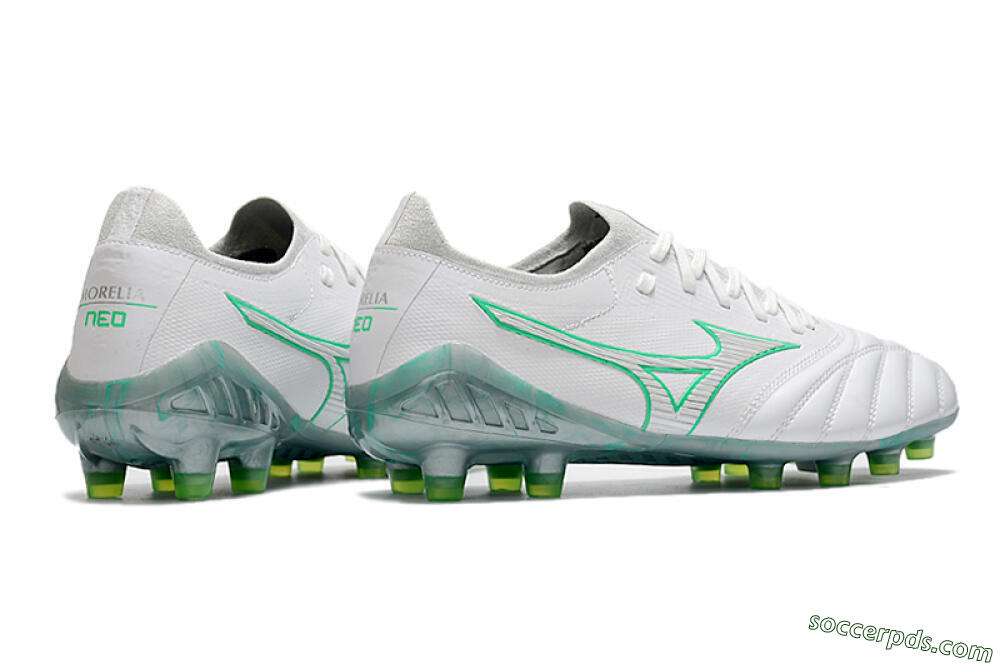 Mizuno Morelia Neo 3 Japan FG Low-Tops Football Boots - White/Green 6