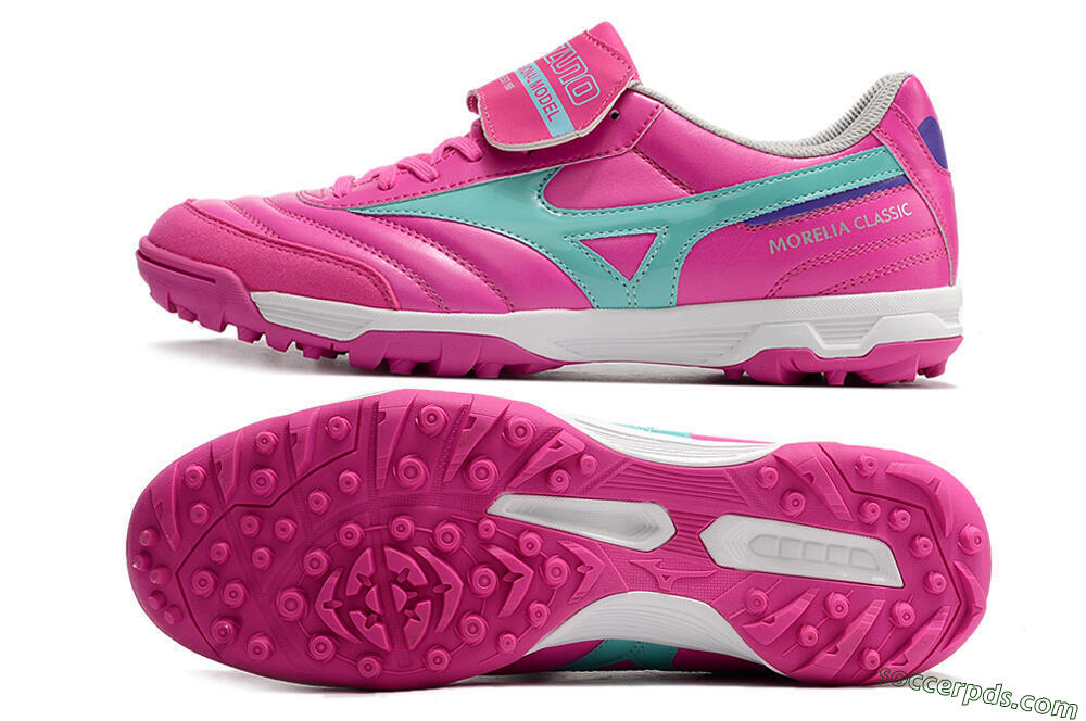 Mizuno Morelia Sala Classic TF Low-Tops Football Shoes - Pink/Blue 0