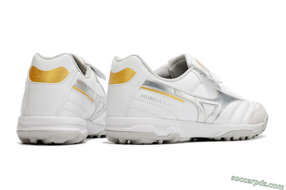 Mizuno Morelia Sala Classic TF Low-Tops Football Shoes - White/Silver 6