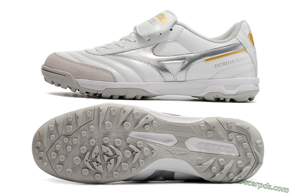 Mizuno Morelia Sala Classic TF Low-Tops Football Shoes - White/Silver 0
