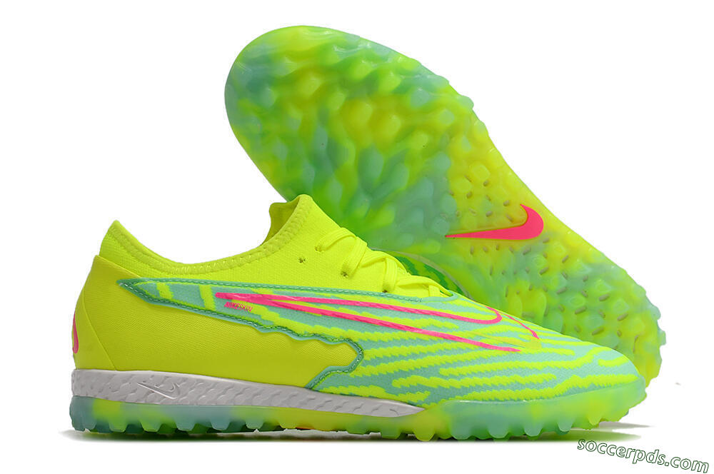 Nike React Phantom GX Pro TF Low-Tops Football Shoes - Green/Pink 1