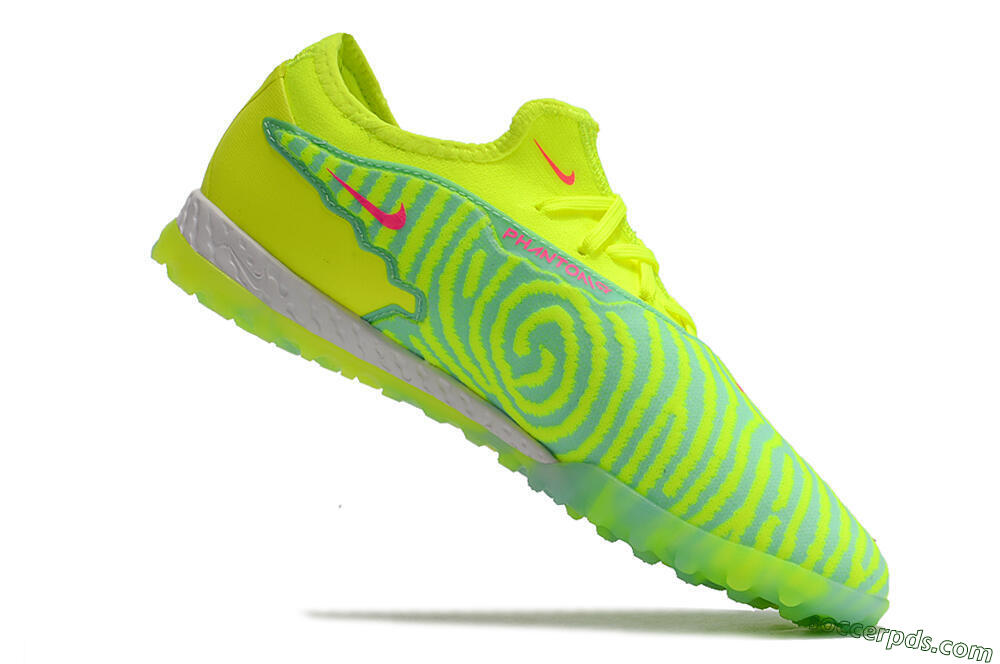 Nike React Phantom GX Pro TF Low-Tops Football Shoes - Green/Pink 4
