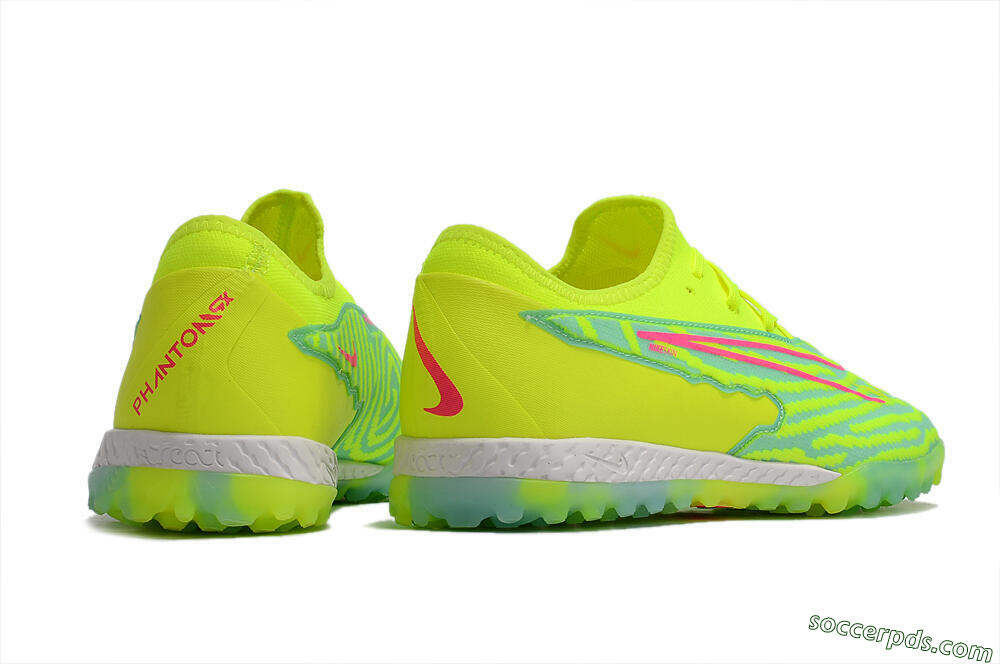 Nike React Phantom GX Pro TF Low-Tops Football Shoes - Green/Pink 6