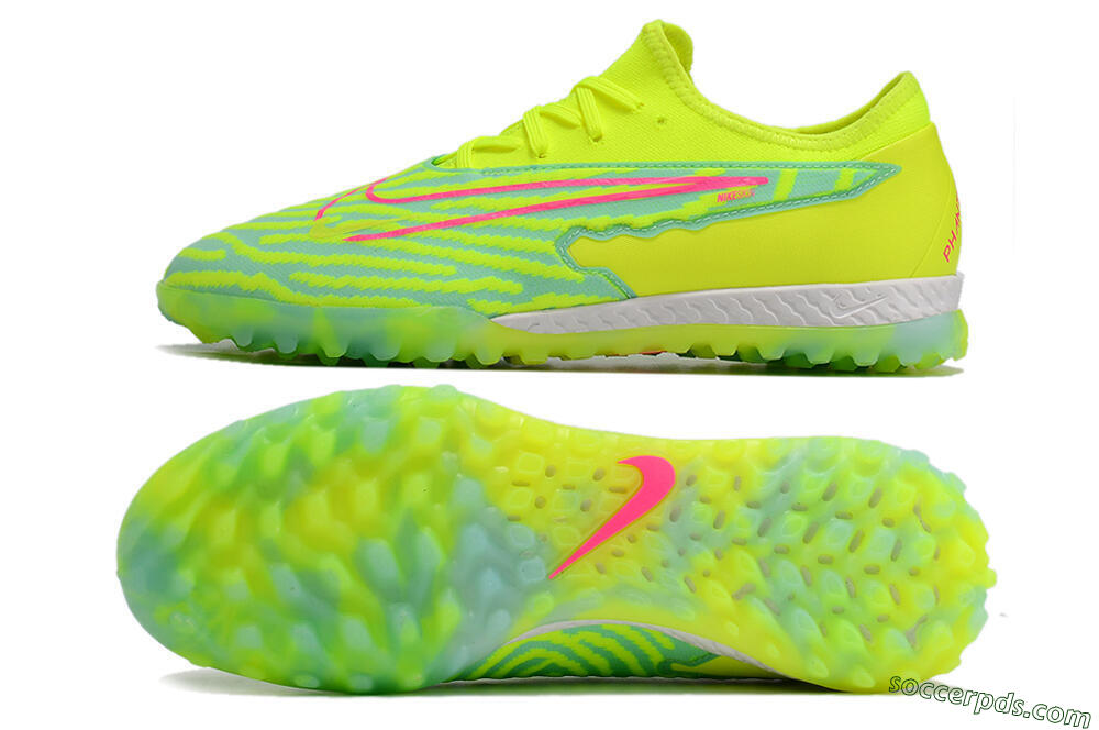 Nike React Phantom GX Pro TF Low-Tops Football Shoes - Green/Pink 0