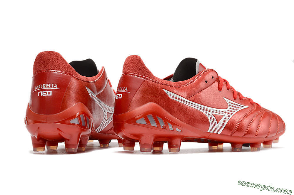 Mizuno Morelia Neo 3 Japan FG Low-Tops Football Boots - Red/White 6
