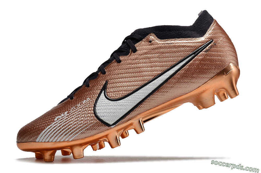 Nike Air Zoom Mercurial Vapor 15 Elite AG Low-Tops Football Boots - Gold/White/Black 5
