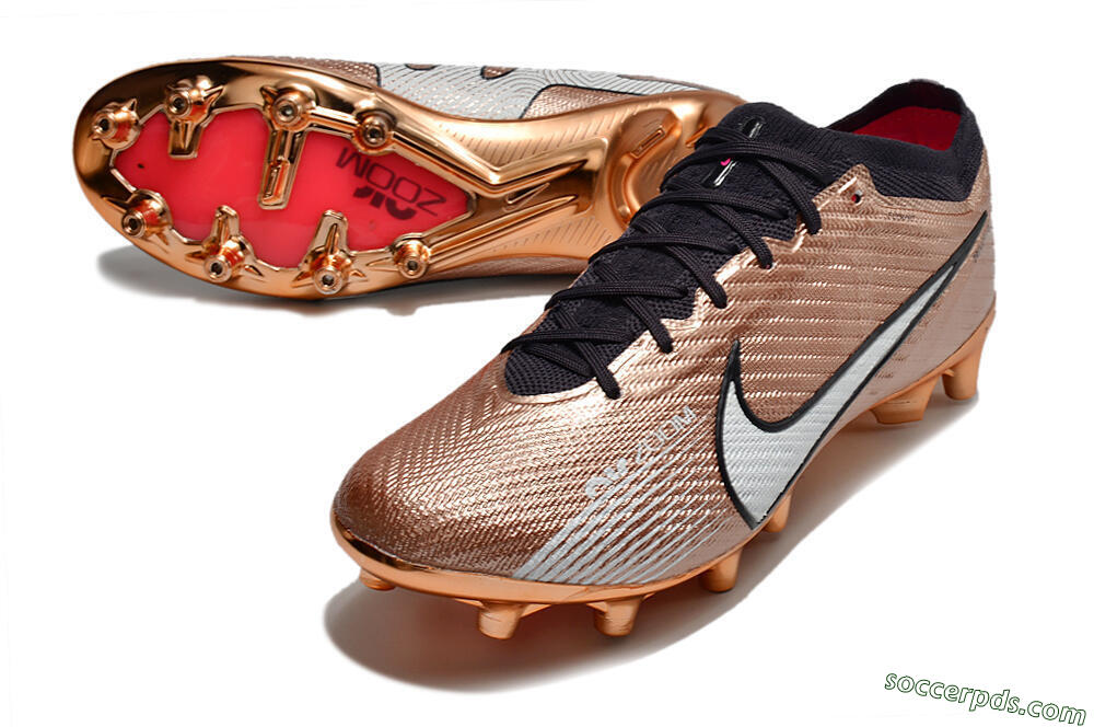 Nike Air Zoom Mercurial Vapor 15 Elite AG Low-Tops Football Boots - Gold/White/Black 3