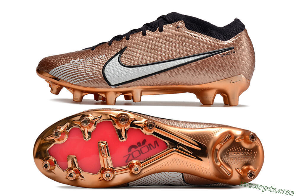 Nike Air Zoom Mercurial Vapor 15 Elite AG Low-Tops Football Boots - Gold/White/Black 0