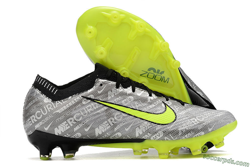 Nike Air Zoom Mercurial Vapor 15 Elite AG Low-Tops Football Boots - Silver/Green/Black 1