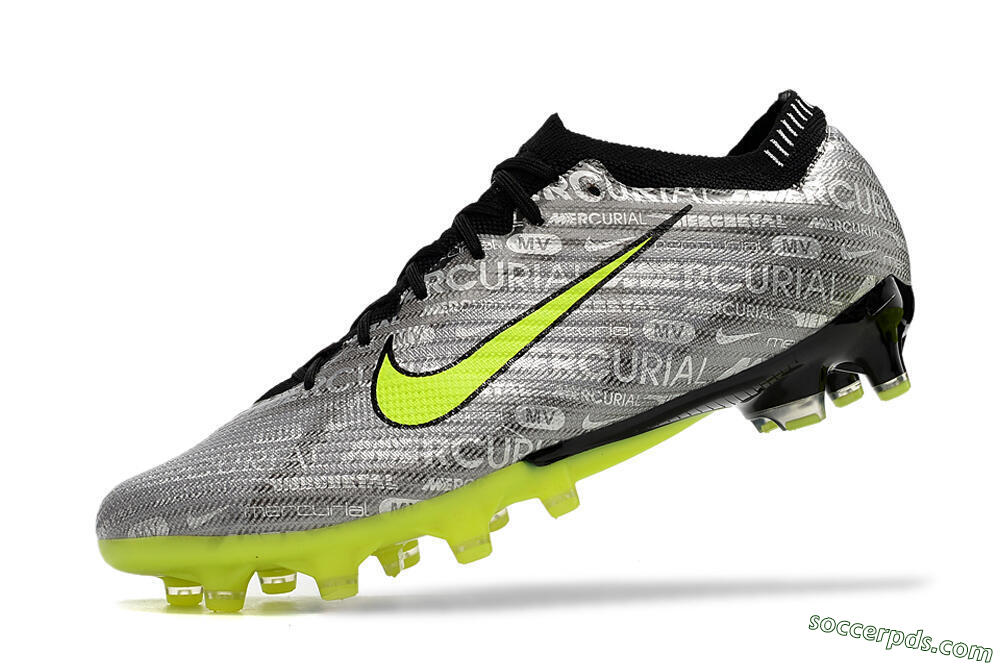 Nike Air Zoom Mercurial Vapor 15 Elite AG Low-Tops Football Boots - Silver/Green/Black 5