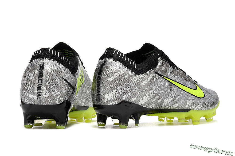 Nike Air Zoom Mercurial Vapor 15 Elite AG Low-Tops Football Boots - Silver/Green/Black 6
