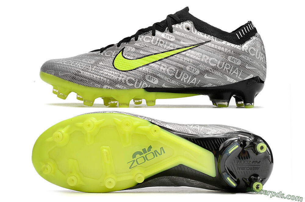 Nike Air Zoom Mercurial Vapor 15 Elite AG Low-Tops Football Boots - Silver/Green/Black 0
