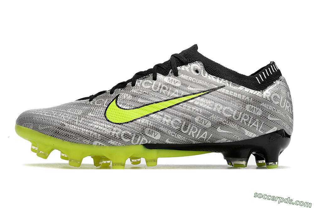 Nike Air Zoom Mercurial Vapor 15 Elite AG Low-Tops Football Boots - Silver/Green/Black 2
