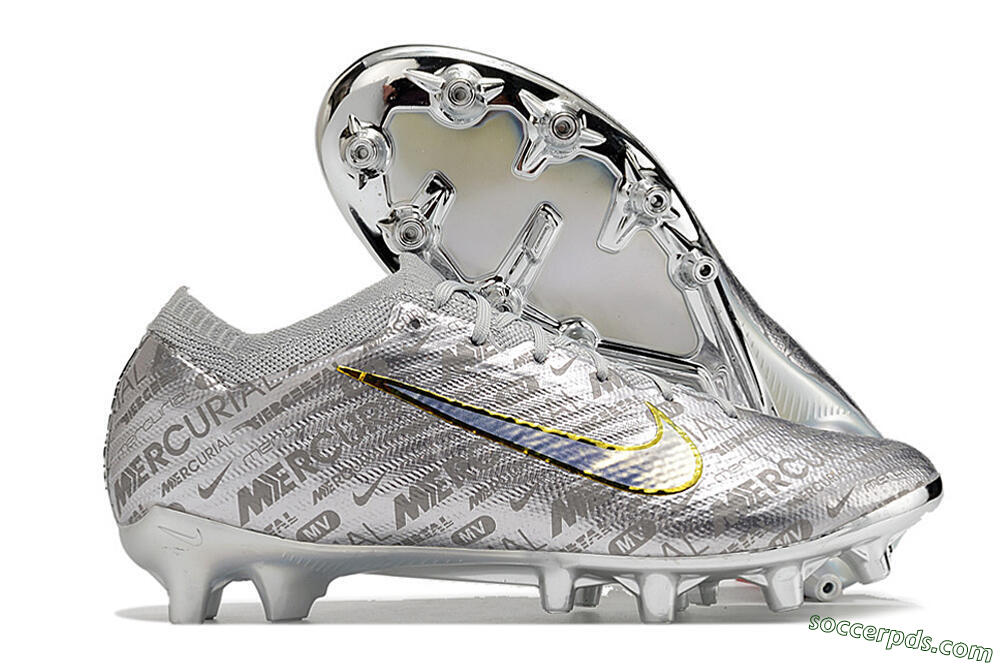 Nike Air Zoom Mercurial Vapor 15 Elite AG Low-Tops Football Boots - Silver/Gold 1