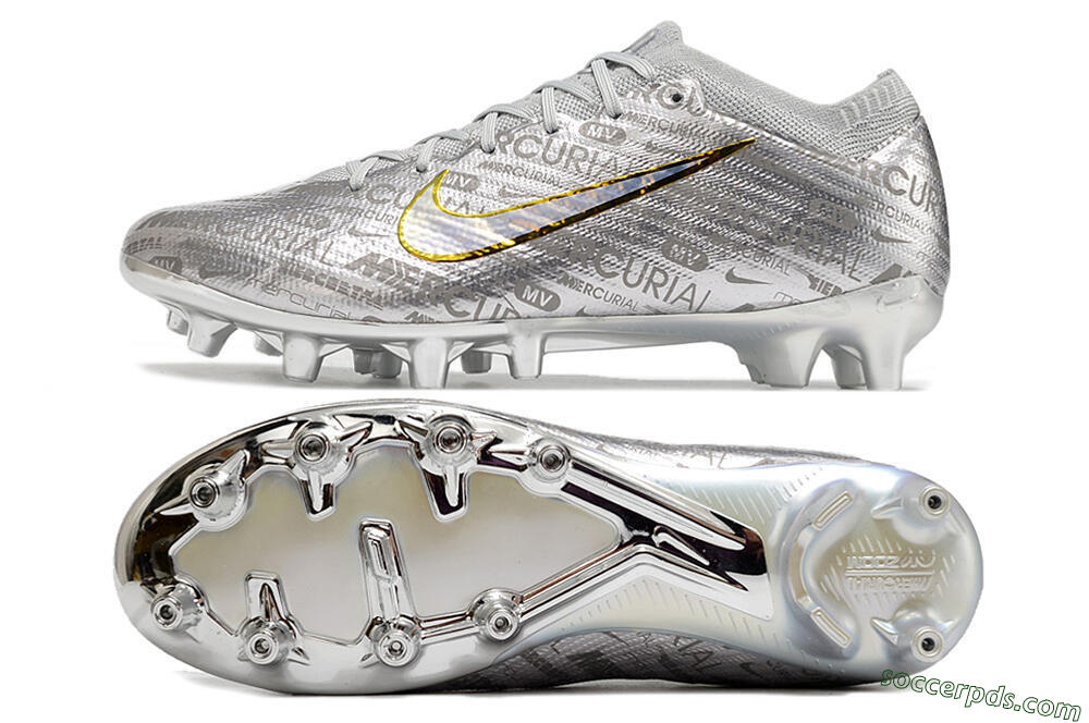 Nike Air Zoom Mercurial Vapor 15 Elite AG Low-Tops Football Boots - Silver/Gold 0