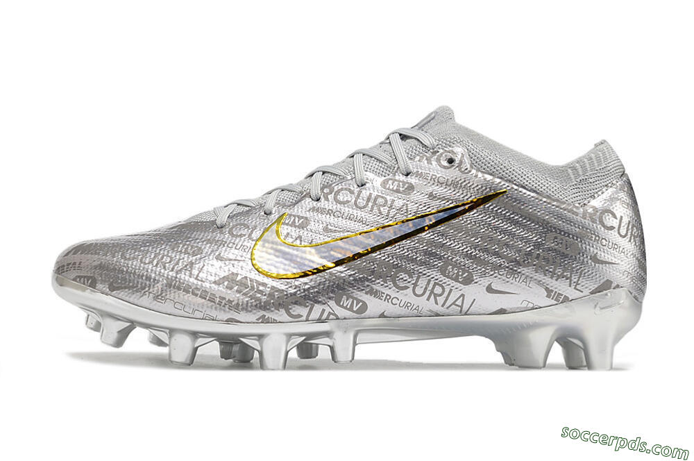Nike Air Zoom Mercurial Vapor 15 Elite AG Low-Tops Football Boots - Silver/Gold 2