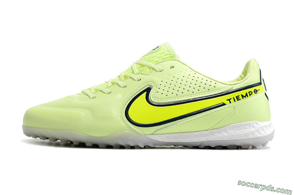 Nike React Tiempo Legend 9 Pro TF Low-Tops Football Shoes - Green/Black 2
