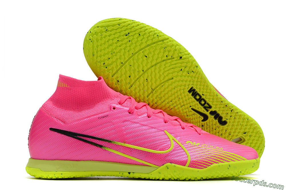 Nike Air Zoom Mercurial Superfly 9 Elite IC High-Tops Football Shoes - Pink/Green/Black 1