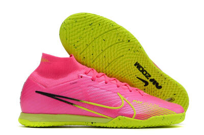 Nike Air Zoom Mercurial Superfly 9 Elite IC High-Tops Football Shoes - Pink/Green/Black
