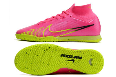 Nike Air Zoom Mercurial Superfly 9 Elite IC High-Tops Football Shoes - Pink/Green/Black