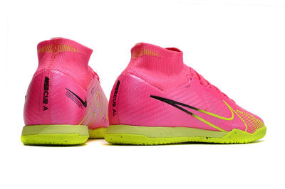 Nike Air Zoom Mercurial Superfly 9 Elite IC High-Tops Football Shoes - Pink/Green/Black