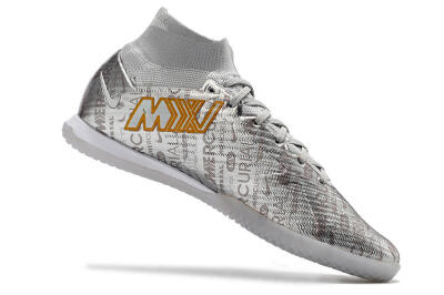 Nike Air Zoom Mercurial Superfly 9 Elite IC High-Tops Football Shoes - Silver/Gold