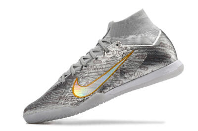 Nike Air Zoom Mercurial Superfly 9 Elite IC High-Tops Football Shoes - Silver/Gold