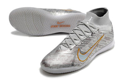 Nike Air Zoom Mercurial Superfly 9 Elite IC High-Tops Football Shoes - Silver/Gold