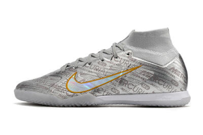 Nike Air Zoom Mercurial Superfly 9 Elite IC High-Tops Football Shoes - Silver/Gold